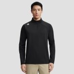 Descente Long-Sleeved Blue Quick-Drying Fabric Twill