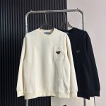 Prada Hoodies Red Cotton Genuine Leather Patch