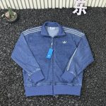 Adidas Jacket Red Denim Exquisite Workmanship High-End Style Winter