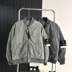 Stone Island Outerwear Red Cotton Nylon Fabric Pearl