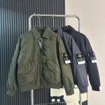 Stone Island Outerwear Red Down Nylon Twill Fabric Winter Patch