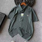 Prada Short-Sleeved Shirt Red Cotton Bamboo Fiber Adhesive Nylon Fabric