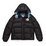 Moncler Outerwear Red Down Nylon Fabric Sophistication Zippered Pocket