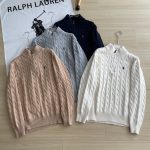 Ralph Lauren Long-Sleeved Shirts Red Cotton Cable Knit Breathable And Not Stuffy Exquisite Workmanship High-End Style Spring Autumn Early