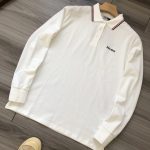 Miu Long-Sleeved Red Cotton Piqu Embroidery