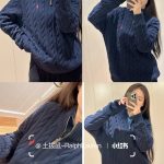 Ralph Lauren Long-Sleeved Shirts Red Eva Cotton Cable Knit Breathable And Not Stuffy Exquisite Workmanship Spring Autumn Early