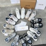 Dior Sneakers Black Eva Top-Grain Cowhide Mesh Lace Running Spring Summer Patch Lightweight Sole