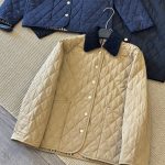 Burberry Long-Sleeved Jacket Red Down Corduroy Patch