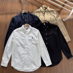 Ralph Lauren Long-Sleeved Shirt Red Multiple Colors Available Embroidery