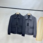 Armani Outerwear Black Suede Twill Fabric