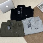 Prada Hoodie Green Cotton Pure Exquisite Workmanship Street Style Spring Autumn