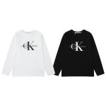 Calvin Klein Long-Sleeved T-Shirt Red Cotton Pure Embroidery 3D