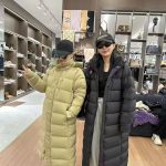 Descente Overcoat Black Feather Goose Down Polyester Fiber Winter