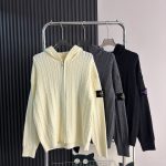 Stone Island Outerwear Red Cable Knit Easy To Match Spring Autumn Winter Patch