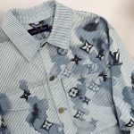 Louis Vuitton Long-Sleeved Shirt Blue Cotton Denim Street Style