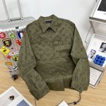 Louis Vuitton Shirt Green Cotton Twill Fabric Winter