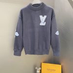 Louis Vuitton Sweater Blue Wool Blend Jacquard