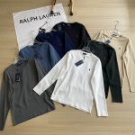 Ralph Lauren Long-Sleeved Red Cotton Mercerized Denim Simple Design Autumn Winter And