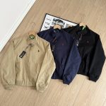 Ralph Lauren Outerwear Red Eva Cotton Relaxed Fit Urban Commuting Sophistication Embroidery