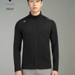 Descente Jacket Black Cotton Fine Quick-Drying Sandwich Fabric Slim Fit