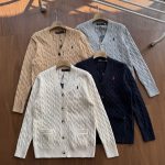 Ralph Lauren Outerwear Red Cotton Cable Knit Easy To Match