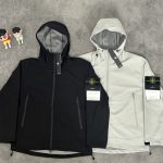 Stone Island Outerwear Red Polyester Fleece Ribbed Fabric Exquisite Workmanship Street Style Autumn