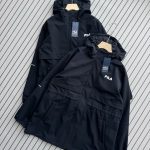 Fila Coat Blue Water-Repellent Fabric Suitable For Outdoor Sports Autumn Waist-Cinching Design