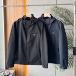 Prada Coat Blue Nylon