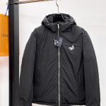 Prada Down Jacket White Goose Autumn Winter And Glossy Fabric