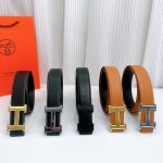 Hermes Leather Belt Red Genuine Top-Grain Cowhide High-Quality Materials Understated And Sophistication