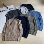 Ralph Lauren Shirts Red Cotton Long-Staple Down Cable Knit Soft And Smooth To The Touch Autumn Winter Late Early Deep