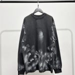 Balenciaga Long-Sleeved T-Shirt Red Cotton Pure Autumn Neckline Stitching