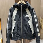 Adidas Outerwear Black Woven Fabric Exquisite Workmanship Spring Autumn