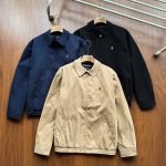Ralph Lauren Coat Blue Cotton Pure Streetwear Embroidery