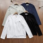 Ralph Lauren Long-Sleeved Shirts Red Cotton Pure Mesh Piqu Embroidery