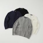 Ralph Lauren Long-Sleeved Shirts Red Cotton Pure Jacquard Cable Knit Pattern Embroidery