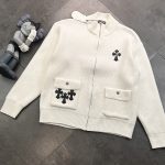 Chrome Hearts Long-Sleeved Shirt Black Autumn Winter Leather Patch Flattering Fit For All Body Types