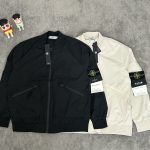 Stone Island Coat Red Polyester Ribbed Fabric Exquisite Workmanship Street Style Autumn