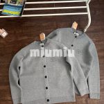Miu Sweater Red Cotton Wool Blend Nylon Lace Embroidery