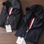 Moncler Outerwear Blue Nylon Fabric Windproof Cuffs