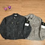 Stone Island Jacket Red Pu Leather Exquisite Workmanship Street Style Patch