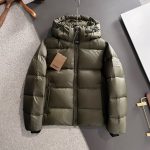 Burberry Down Jacket Red Goose Duck Nylon Premium Quality Zippered Pocket