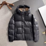 Burberry Down Jacket Red Goose Duck Nylon Premium Quality Zippered Pocket