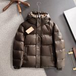 Burberry Down Jacket Red Goose Duck Nylon Premium Quality Zippered Pocket