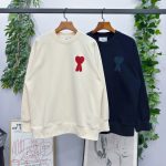 Ami Hoodie Red Cotton Strict Quality Control Autumn Embroidery