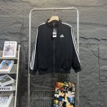Adidas Long-Sleeved Shirt Red Cotton Air Spring Zippered Pocket