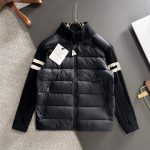 Monk Down Jacket Red Wool Goose Duck Nylon Premium Quality Zippered Pocket