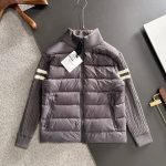 Monk Down Jacket Red Wool Goose Duck Nylon Premium Quality Zippered Pocket