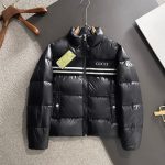 Gucci Down Jacket Red Goose Duck Nylon Premium Quality Zippered Pocket