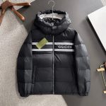 Gucci Down Jacket Red Goose Duck Nylon Premium Quality Zippered Pocket